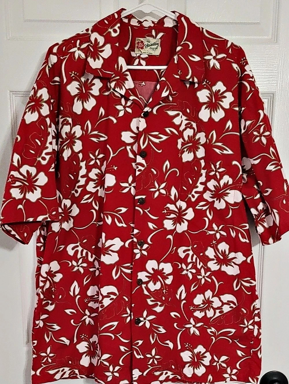 the Hawaiian Original Hawaiian Original Floral Hawaiian Shirt Red White XL